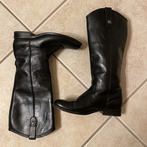 Frye Melissa Button Leather Tall Riding Boots - Picture 5 of 9
